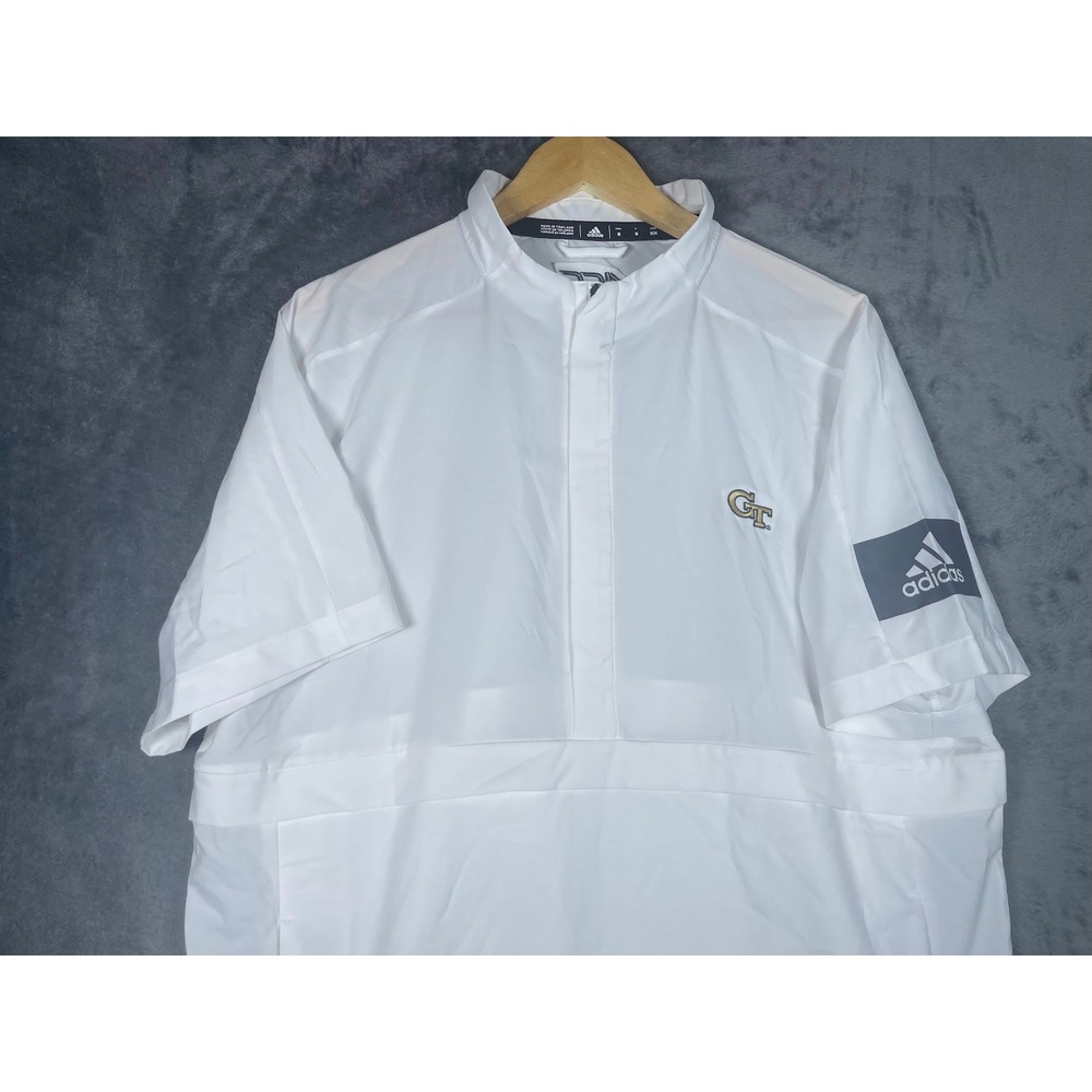 Adidas Georgia Tech Yellow Jackets Mens Medium White Climalite Windshirt Jacket